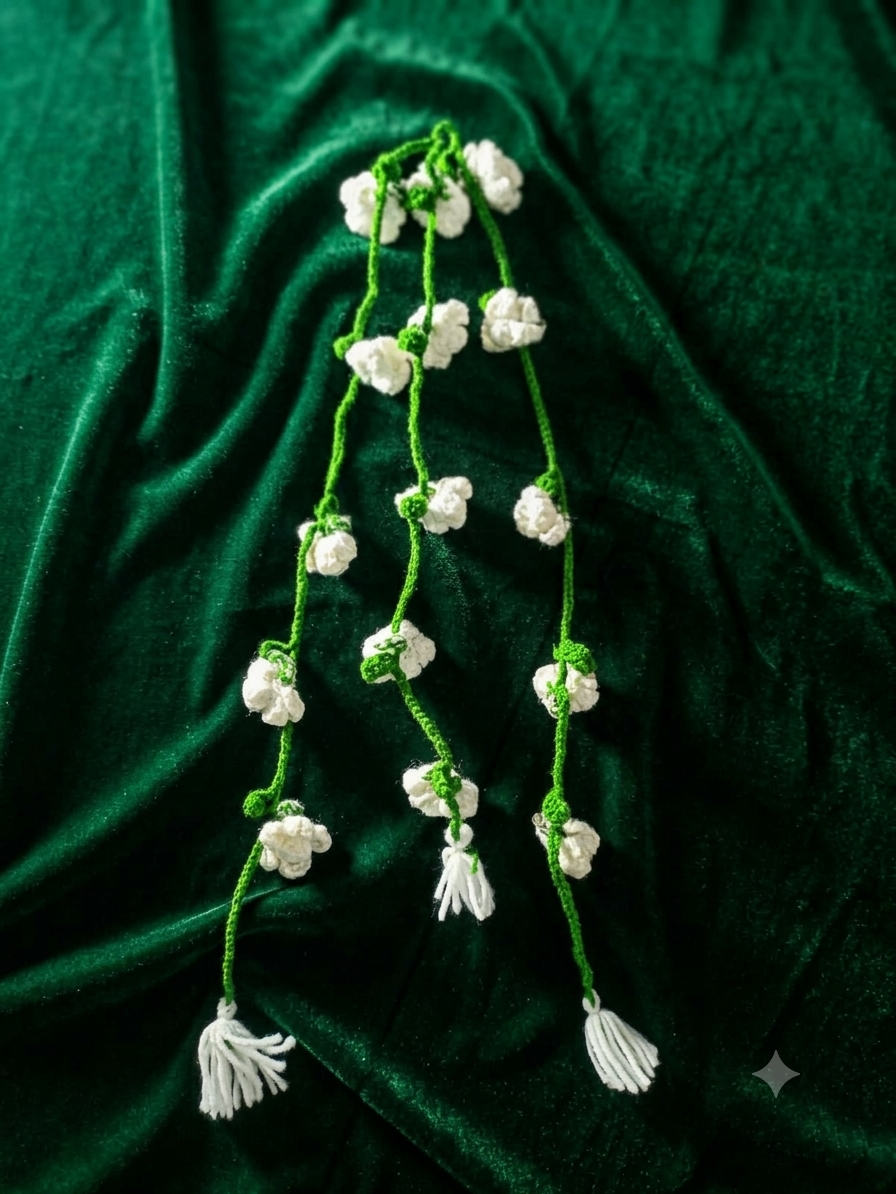 Crochet Flower Parandi - White/Yellow Flowers | Wedding Ready | Artisan Design