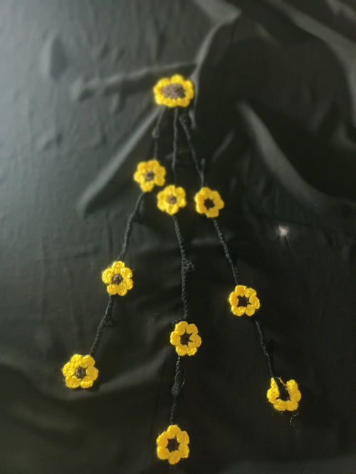 Crochet Flower Parandi - White/Yellow Flowers | Wedding Ready | Artisan Design