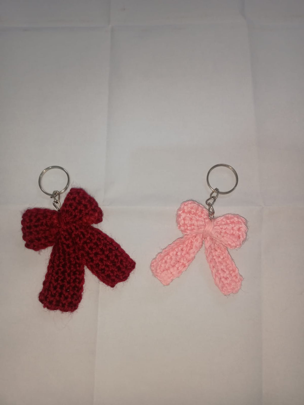 Crochet Heart Keychain - Amigurumi Soft Plush Key Pendant -- Heart Shape Keychain