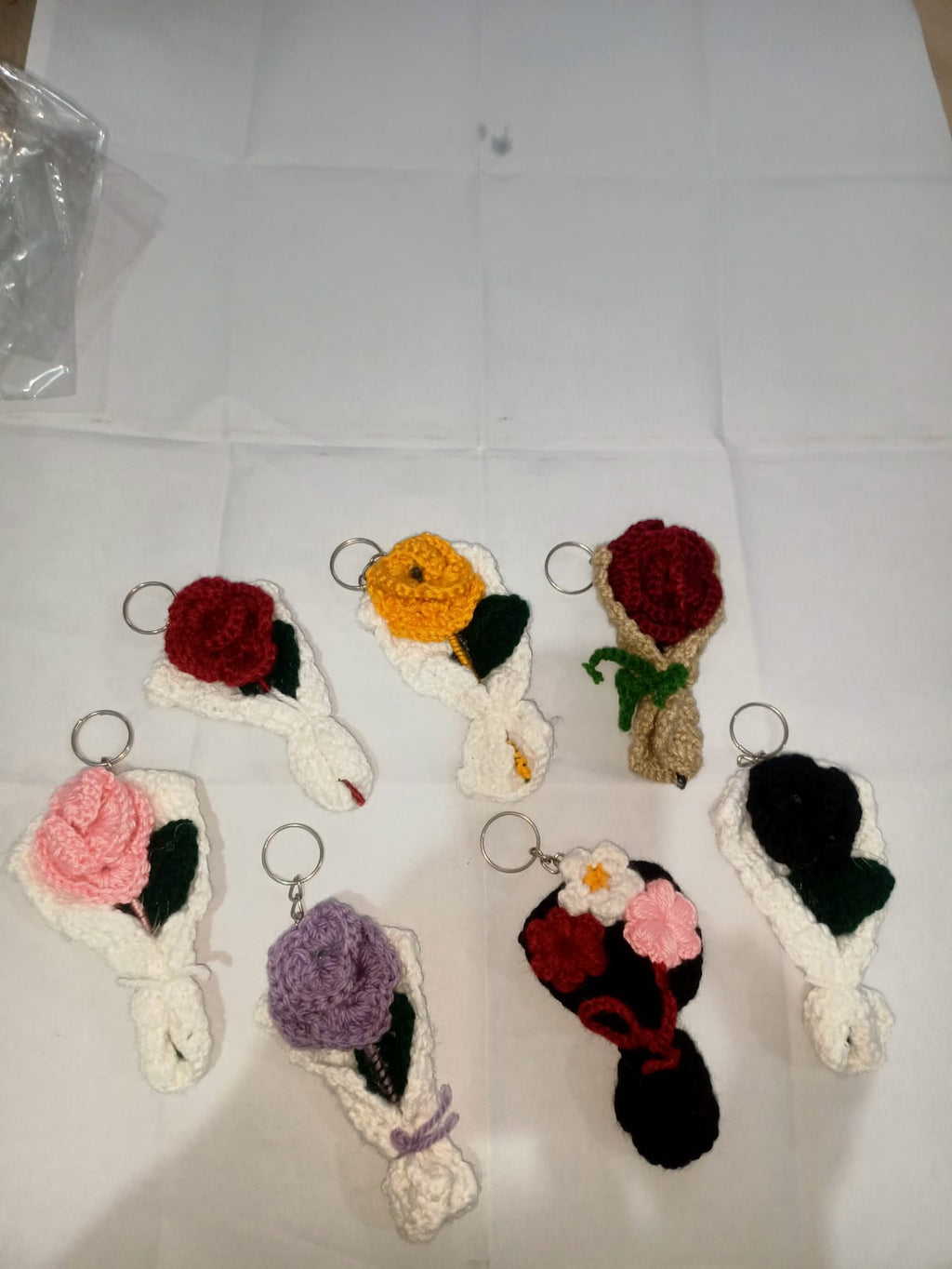 Crochet Heart Keychain - Amigurumi Soft Plush Key Pendant -- Heart Shape Keychain